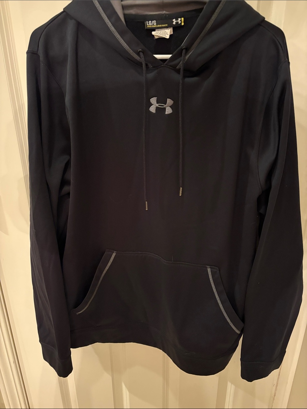 Under Armour Black Hoodie with Gray Logo-large